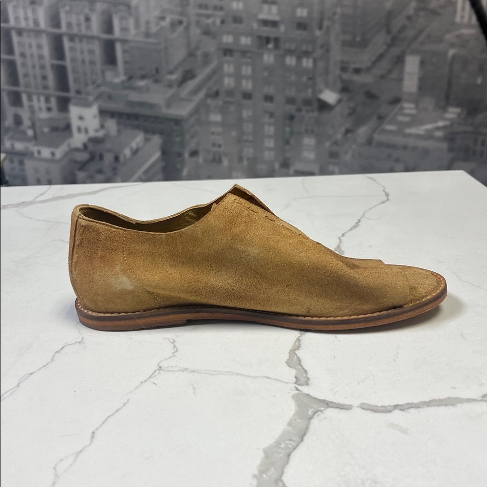Free People Tan Rogue Oxford Slip-On Leather Sandals Open-Toe Flats Sz 7 - Picture 6 of 10